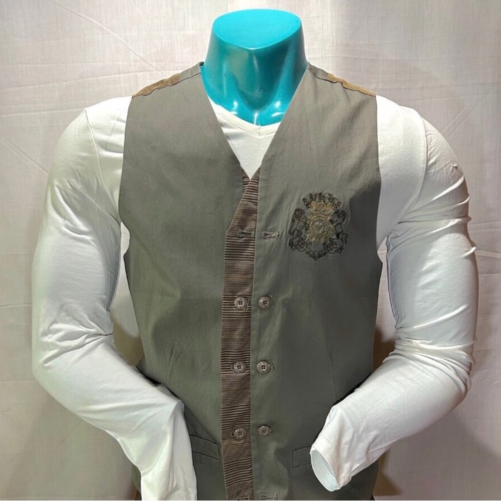 English Laundry military green cotton embroidered Designed Christopher Wicks